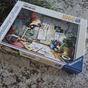 Ravensburger Pixar Art Desk Jigsaw Puzzle - Vibrant Colors 1000 Pieces Excellent